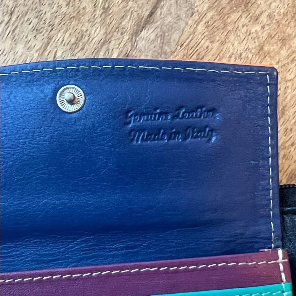 Multi Color Italian Leather Belt Wallet